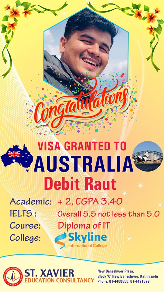 Congratulation Debit Raut: Visa Granted to Australia
